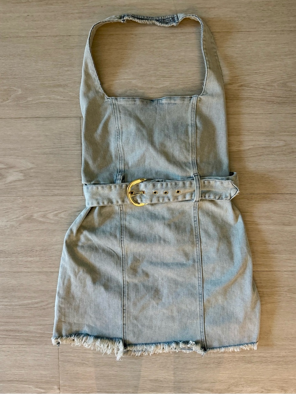 Show Me Your Mumu  Duncan Halter Dress Denim NWT